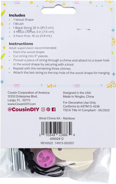 CousinDIY Rainbow Wind Chime Painting Kit