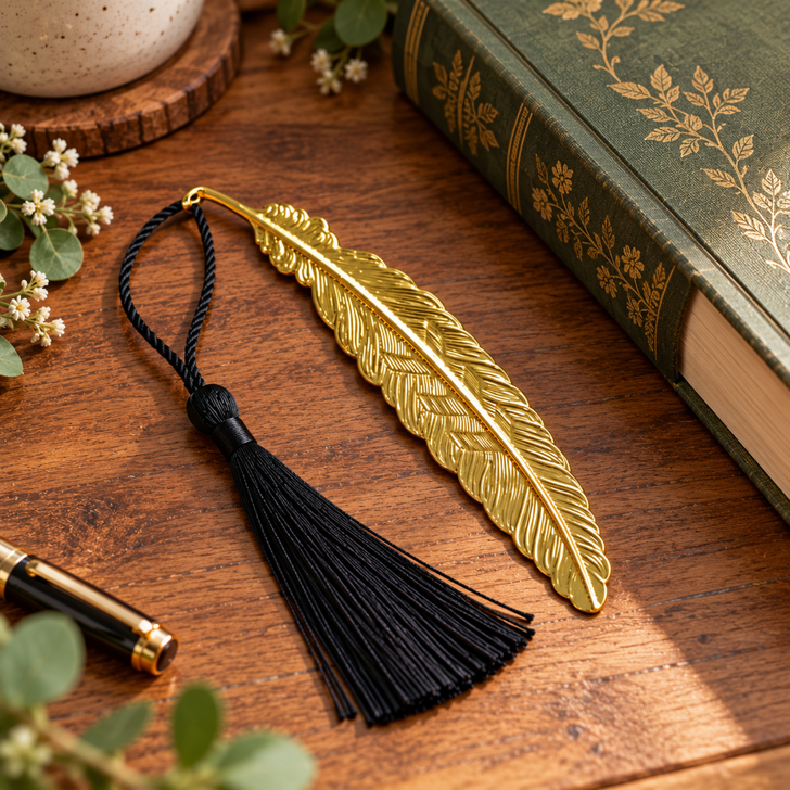 Metal Feather Bookmark with Tassel – Sobriety Gift for 12-Step Recovery