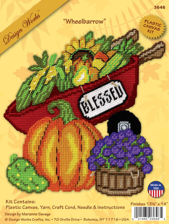 Design Works Wheel Barrow Plastic Canvas Wall Decor Kit