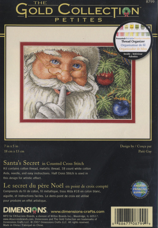 Dimensions Santa's Secret Gold Collection Petites Counted Cross Stitch Kit