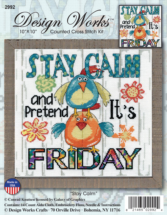 Design Works Stay Calm Counted Cross Stitch Kit