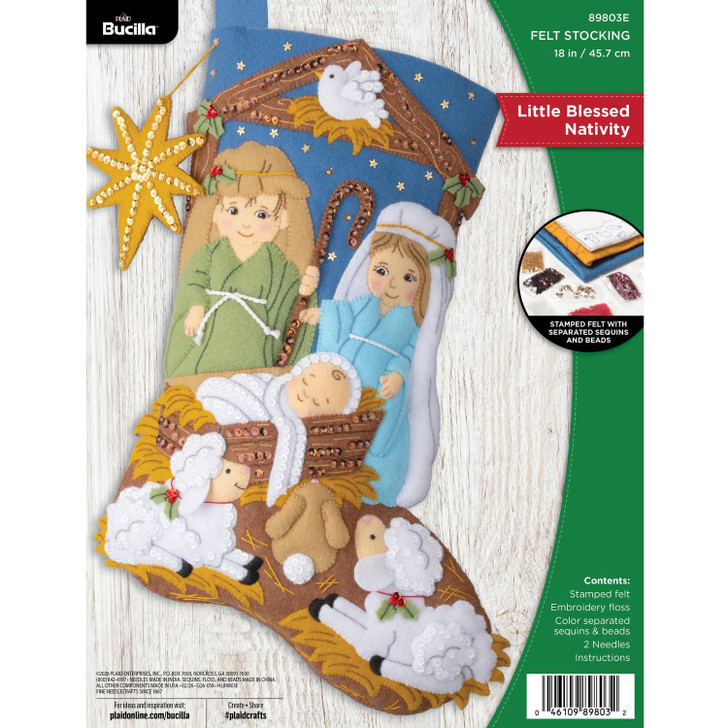 Bucilla Little Blessed Nativity Felt Applique Stocking Kit