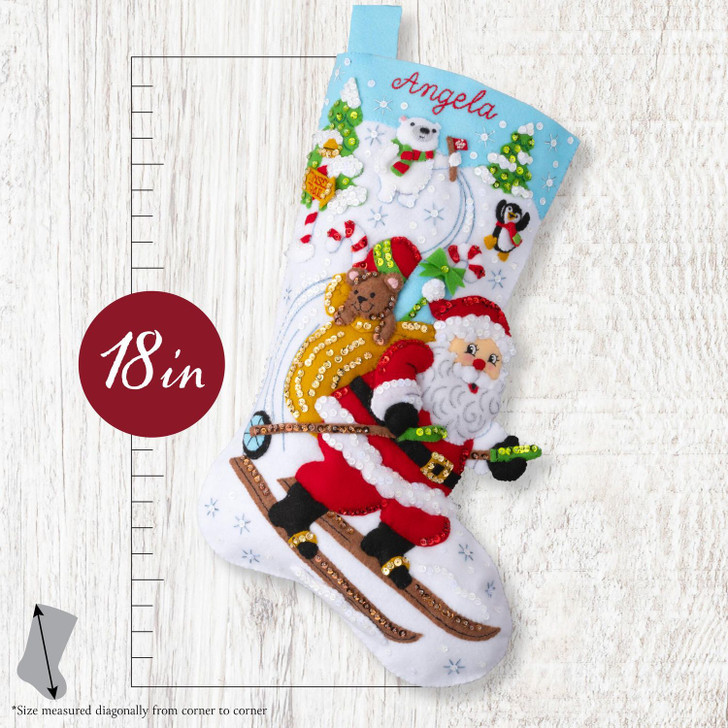 Bucilla Santa's Alpine Fun Felt Applique Stocking Kit