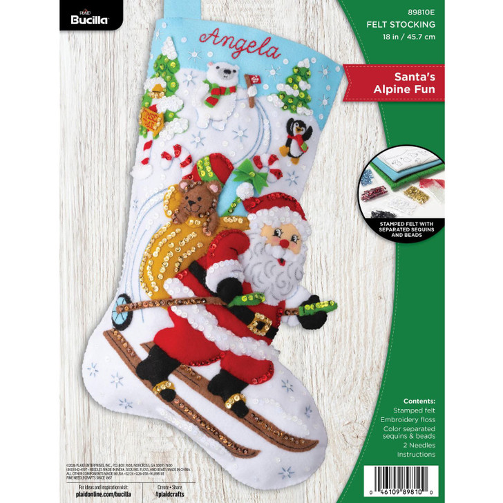 Bucilla Santa's Alpine Fun Felt Applique Stocking Kit