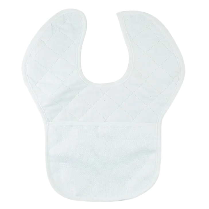 DMC Charles Craft White Quilted Baby Bib Blank