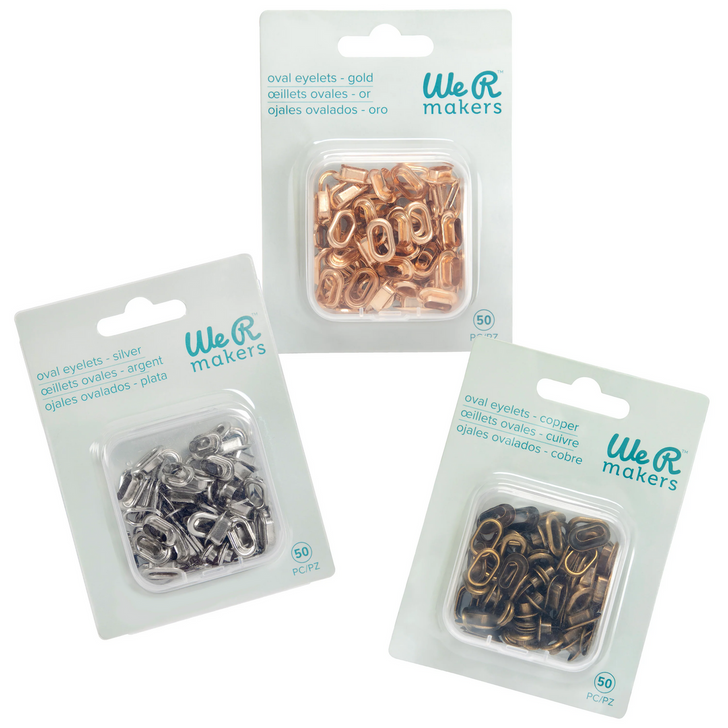 We R Makers Crop-A-Dile Silver Oval Eyelets 50/Pkg