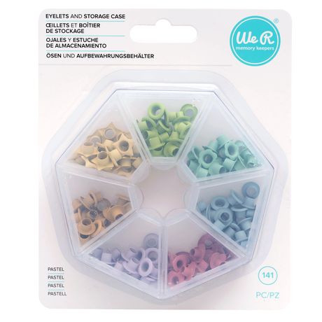 We R Makers Pastel Eyelets With Storage Case 140/Pkg