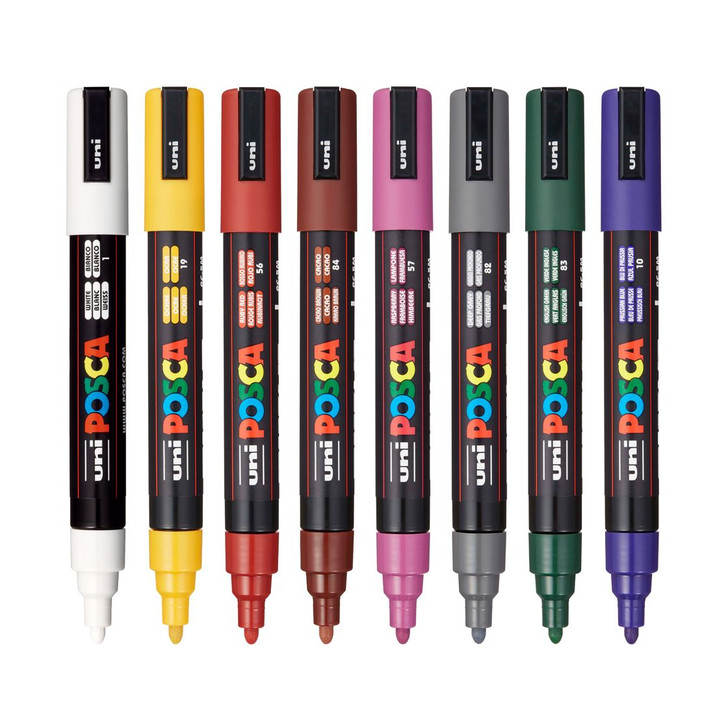 POSCA 5M Paint Marker Medium Bullet Tip 2.5mm 8/Pkg