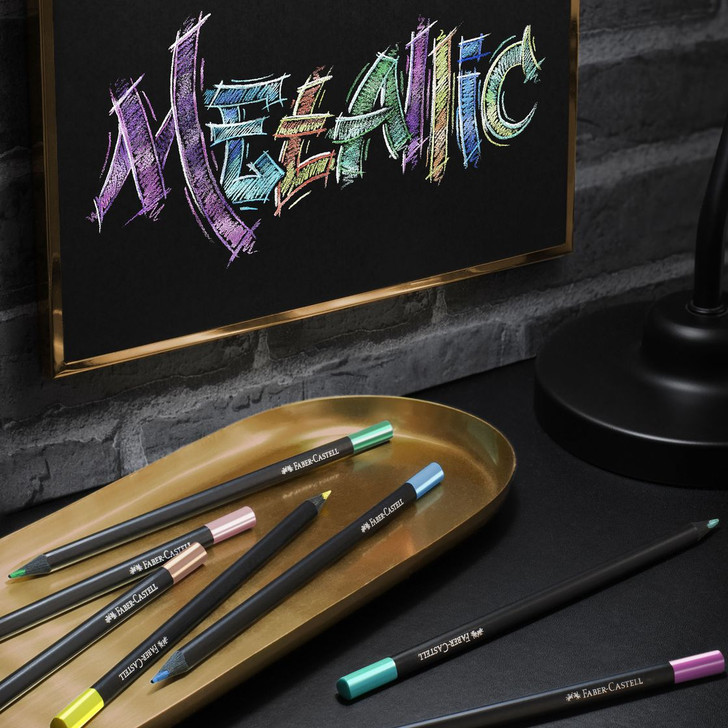 Faber-Castell Black Edition Metallic Color Pencils 12/Pkg