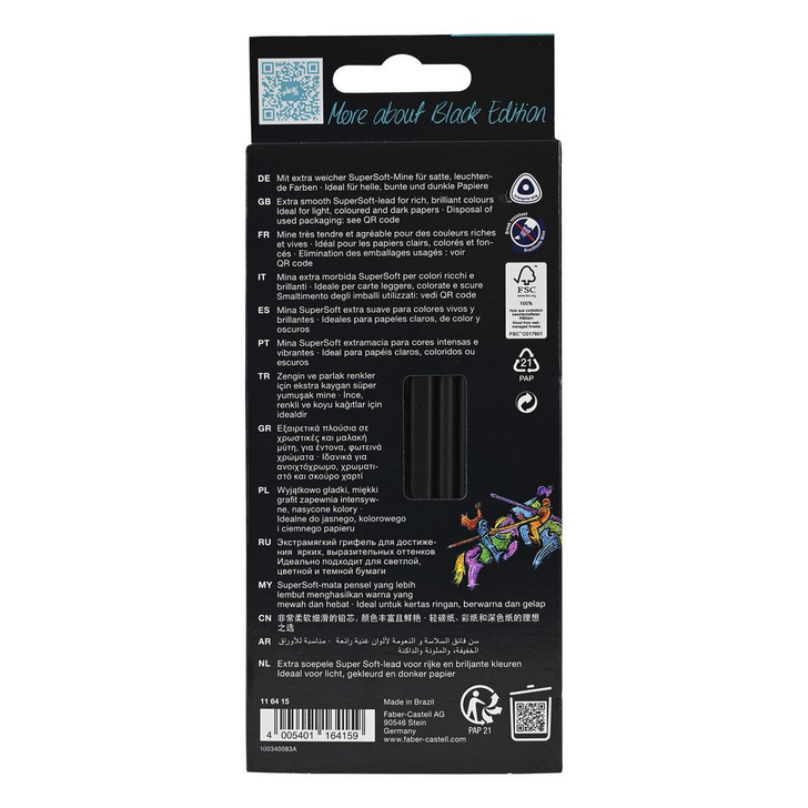 Faber-Castell Black Edition Metallic Color Pencils 12/Pkg