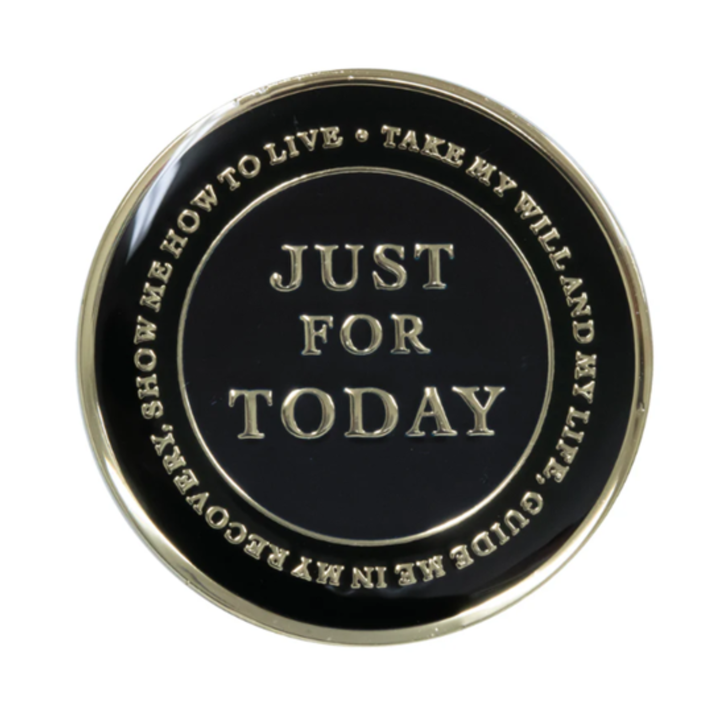 Narcotics Anonymous (NA) Clean Time Coin – Black Pink Neon Crystal Sobriety Medallion Gift