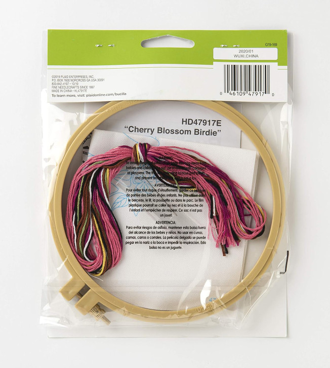 Bucilla Cherry Blossom Birdie Stamped Embroidery Kit