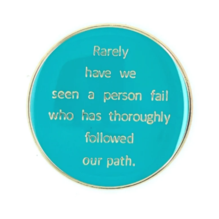 Alcoholics Anonymous (AA) Anniversary Coin – "Founders" Turquoise Sobriety Medallion
