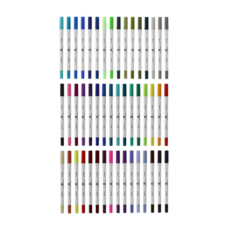 Leisure Arts Brush & Chisel Dual Ended Markers 48/Pkg