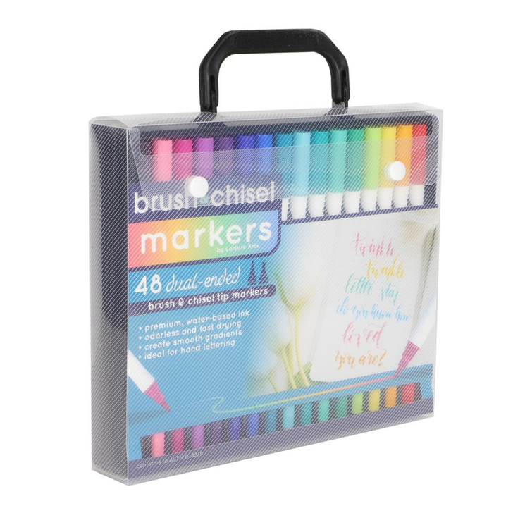 Leisure Arts Brush & Chisel Dual Ended Markers 48/Pkg