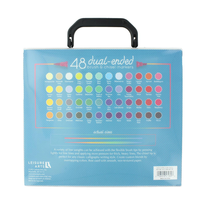 Leisure Arts Brush & Chisel Dual Ended Markers 48/Pkg