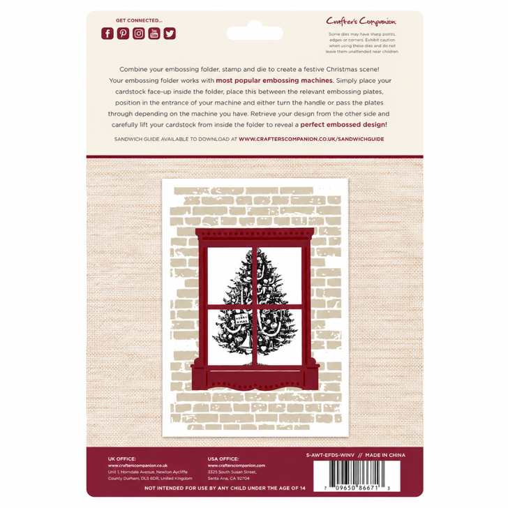 Crafter's Companion A Winter's Tale Winter View Embossing Folder, Metal Die & Stamp Set