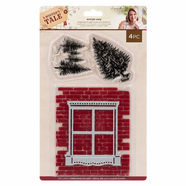 Crafter's Companion A Winter's Tale Winter View Embossing Folder, Metal Die & Stamp Set