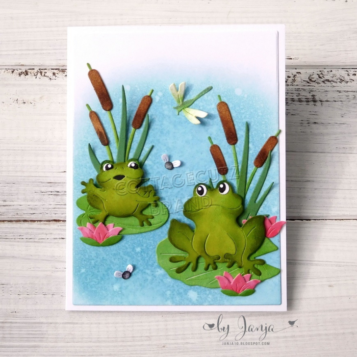 Cottage Cutz Spring Frogs Metal Cutting Die *Rare