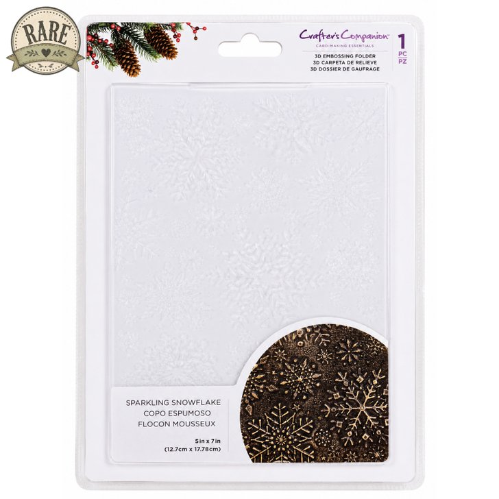 Crafter's Companion Sparkling Snowflake 3D Embossing Folder