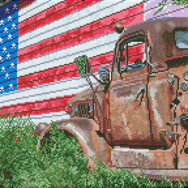 Patriotic Truck Leisure Arts Diamond Art Kit