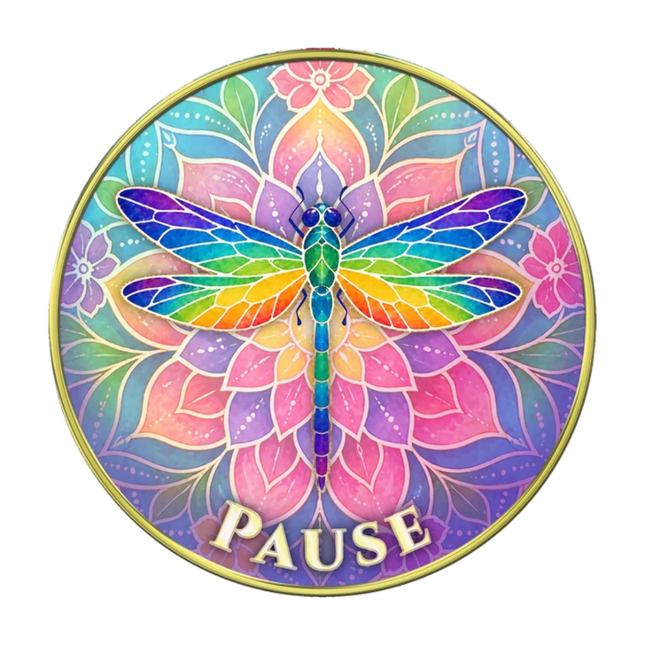 Dragonfly  - "Pause, Shift Your Perspective" Coin Medallion