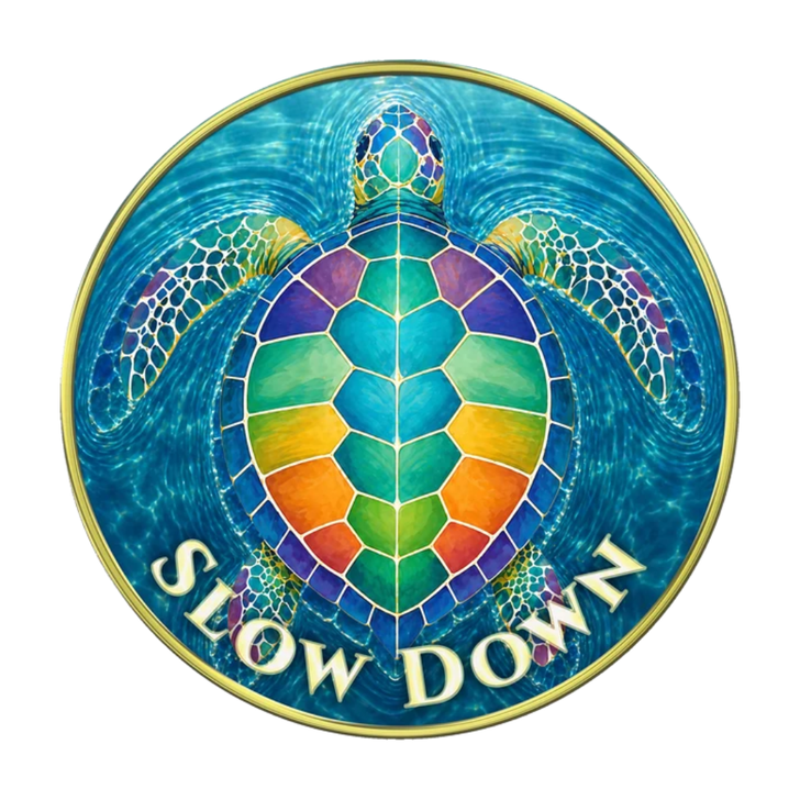 Sea Turtle  - "Slow Down, Take Your Time" Coin Medallion
