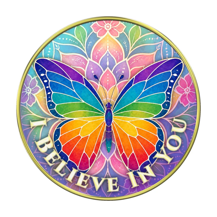 Butterfly - "Courage to Change, I Believe In You" Coin Medallion