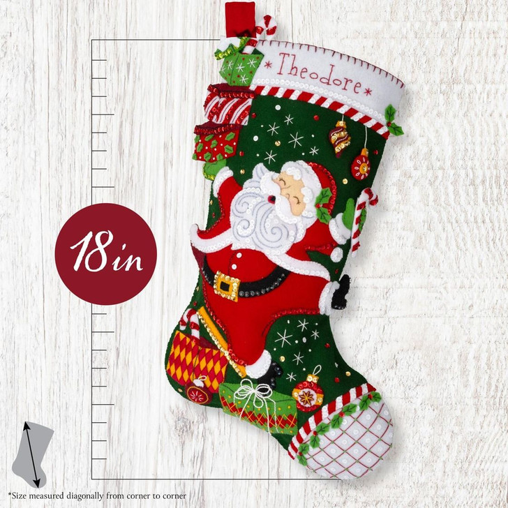 Bucilla Santa's Festive Frolic Felt Applique Stocking Kit