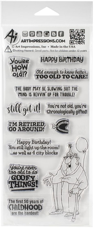 Art Impressions Birthday Laugh Lines Clear Stamps