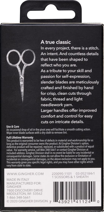 Gingher Large Handle Embroidery Scissors 4.0"