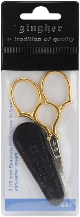 Gingher Gold-Handled Epaulette Embroidery Scissors 3.5"
