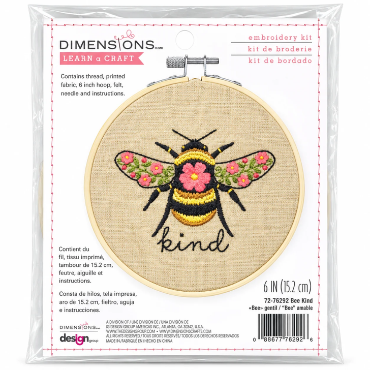 Dimensions Bee Kind Embroidery Kit