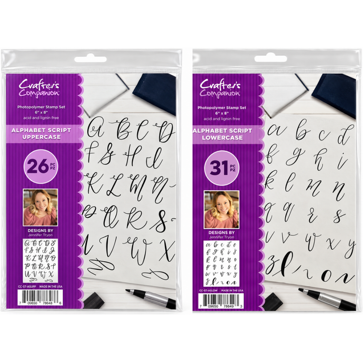 Crafter's Companion Alphabet Script Photopolymer Stamp Set