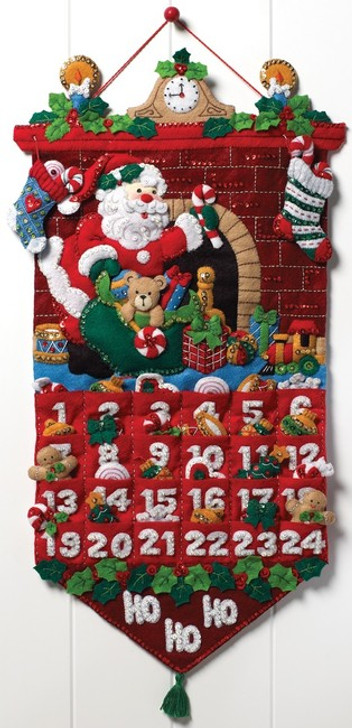 Bucilla Must Be Santa Advent Calendar Felt Applique Kit
