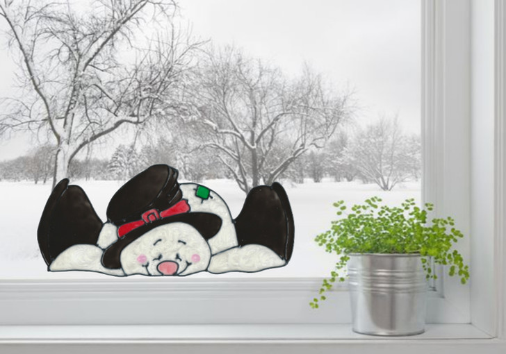 Snowman Window Sitter Window Cling