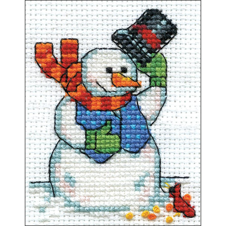 Design Works Counted Cross Stitch Kit - Snowman & Cardinal