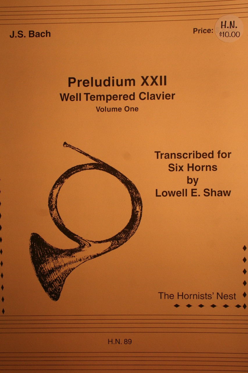 Tempered　Clavier,　Bach,　XXII,　Horns　Inc.　Preludium　Vol.　Well　Pope