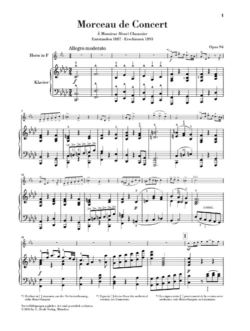Saint-Saens, Camille - Morceau de Concert, Op. 94 Urtext - Pope
