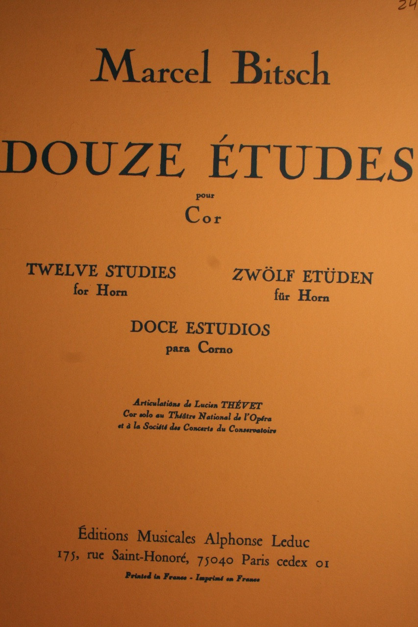 Bitsch, Marcel Douze Etudes (12 Studies) Pope Horns Inc.