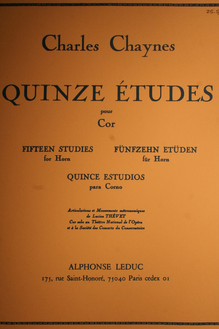 Chaynes, Charles - Fifteen Studies For Horn