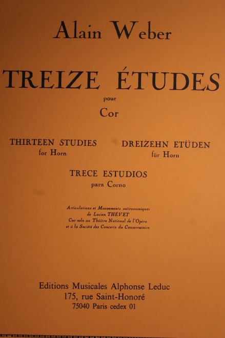 Weber, Alain - Treize Etudes (13 Studies)