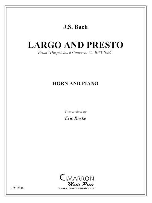 Bach, J. S. - Largo and Presto from "Harpsichord Concerto #5, BWV1056" (image 1)