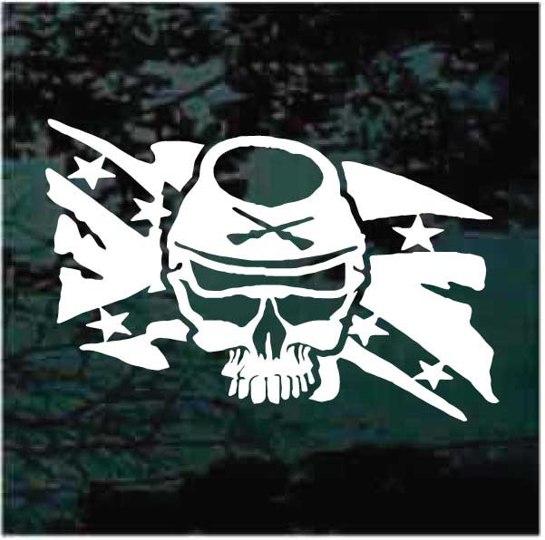 Confederate Skull Rebel Flag Car Window Decals | Decal Junky