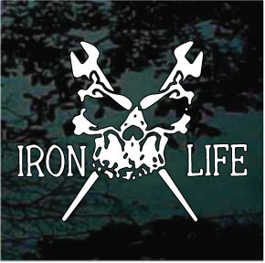 Iron Life Iron Worker Decals Car Window Stickers Decal Junky