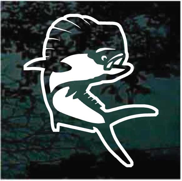 Penn Fishing Mahi Mahi Laminated Decal – Oracal Vinyl – UV Satin Finish – White