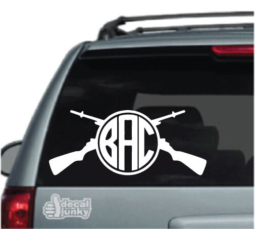 Gun Monogram Decals Stickers for Cars Trucks Windows