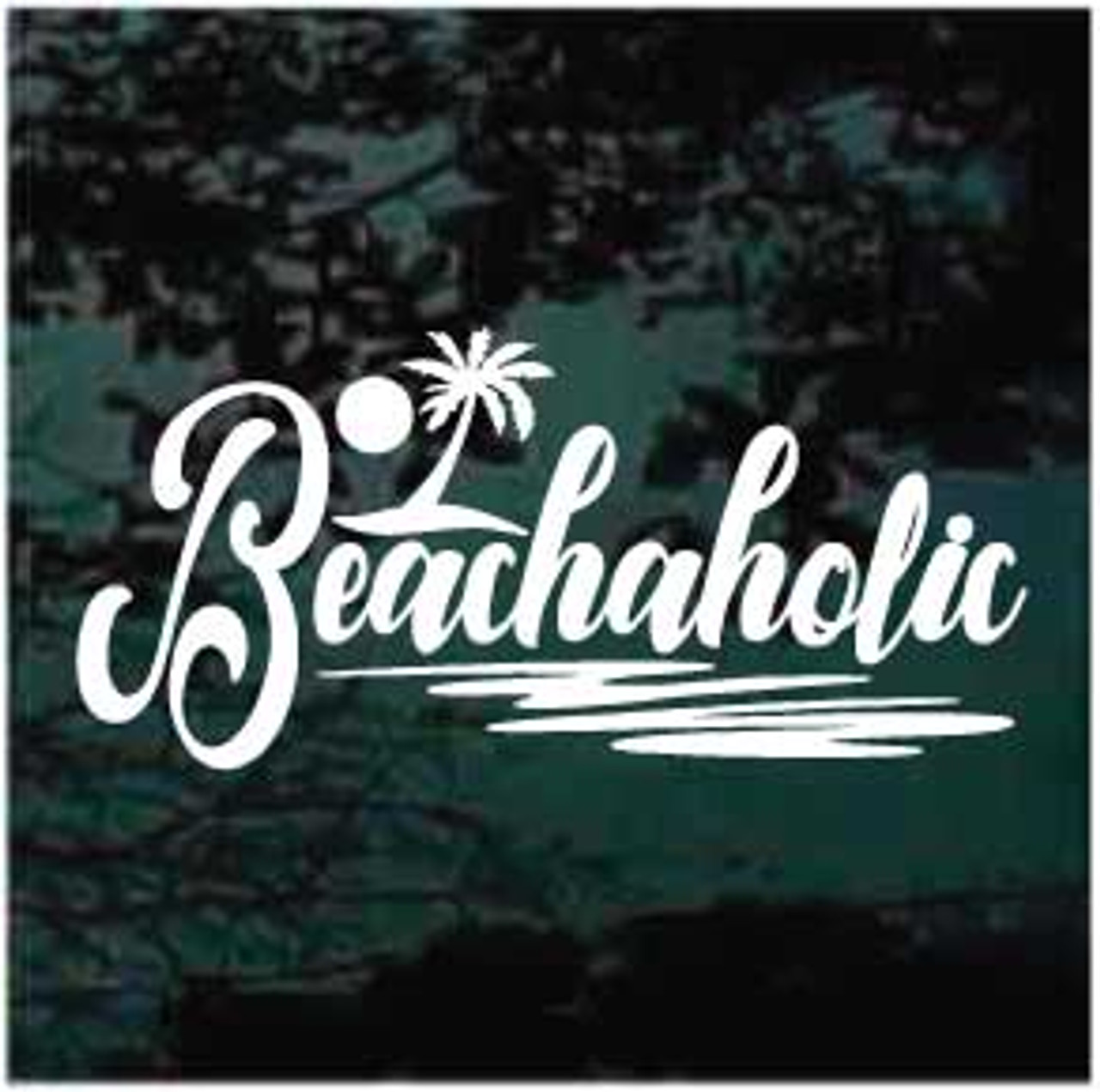 Beachaholic Palm Tree Car Decals & Window Stickers Decal Junky