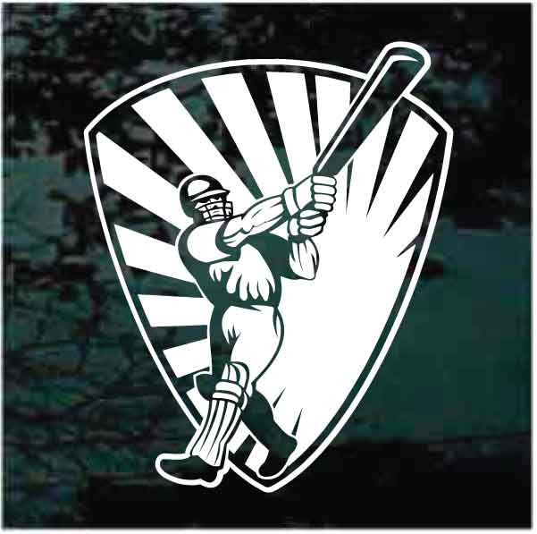 Cricket Player Shield Car Decals & Window Stickers Decal Junky
