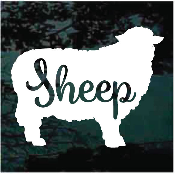 Sheep With Lettering Car Decals & Window Stickers | Decal Junky